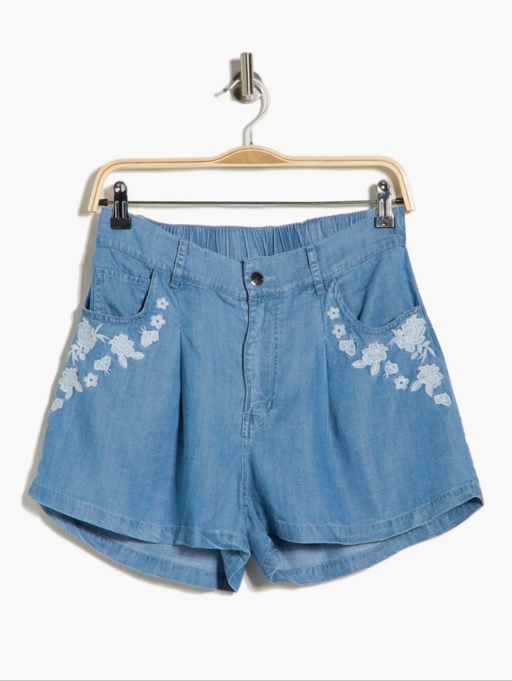 T Tahari Embroidered Denim Shorts XS